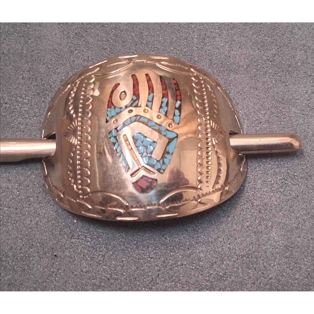 Wilson Carol Begay Sterling Bear Bun Holder Hair Slide WCB
